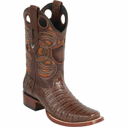 Caiman Belly Square Toe Cowboy Boots