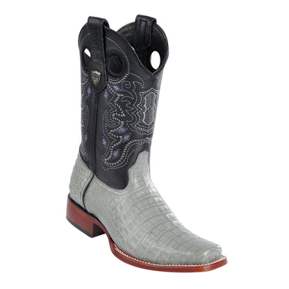  Caiman Belly Square Toe Cowboy Boots