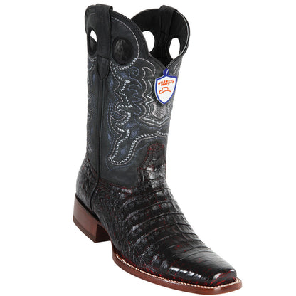  Caiman Belly Square Toe Cowboy Boots