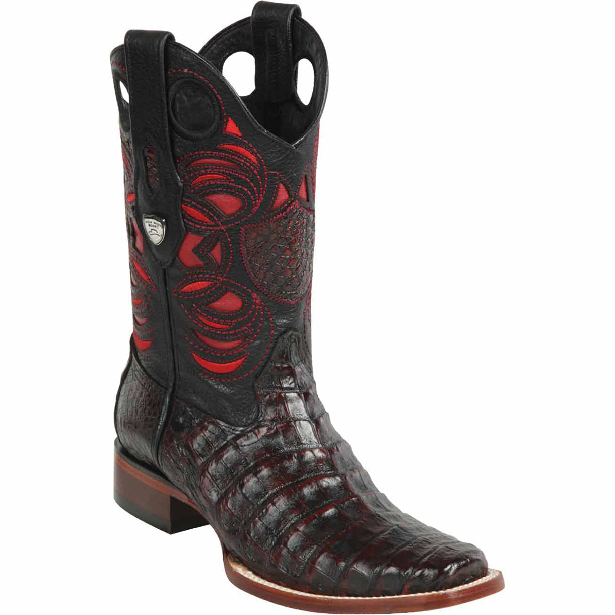  Caiman Belly Square Toe Cowboy Boots
