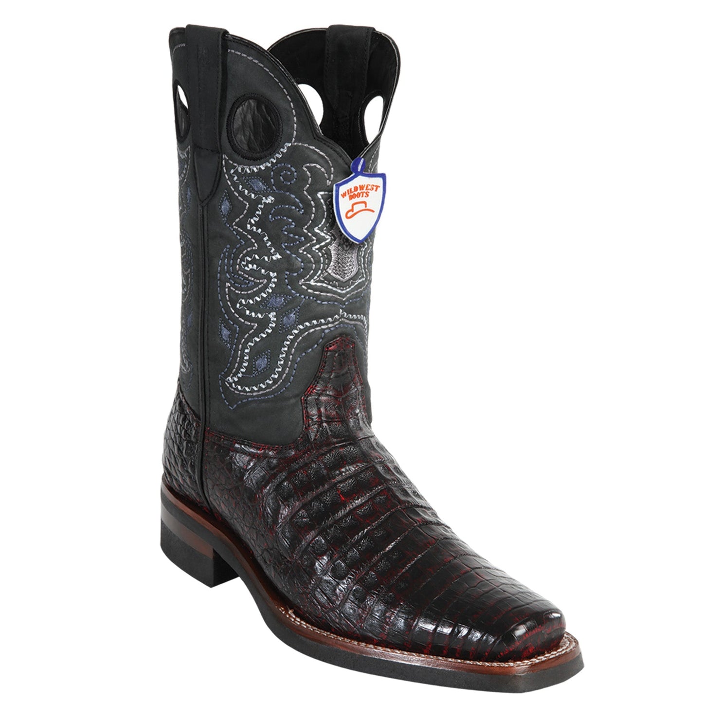  Mens Caiman Square Toe Boots