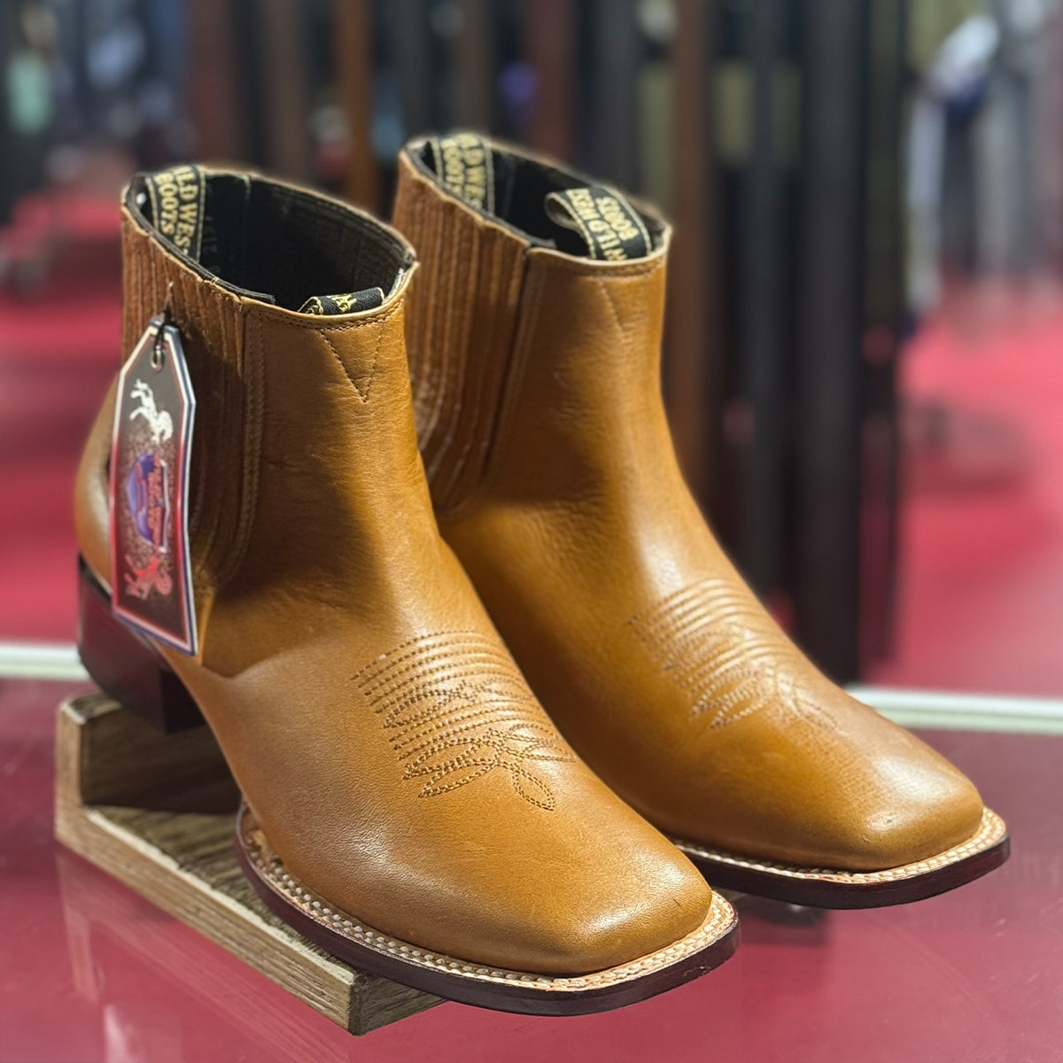  Mens Square Toe Ankle Boots Honey