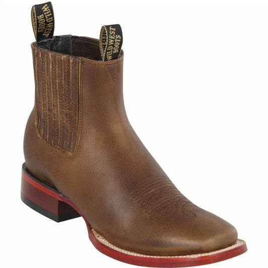  Dark Honey Square Toe Ankle Boots