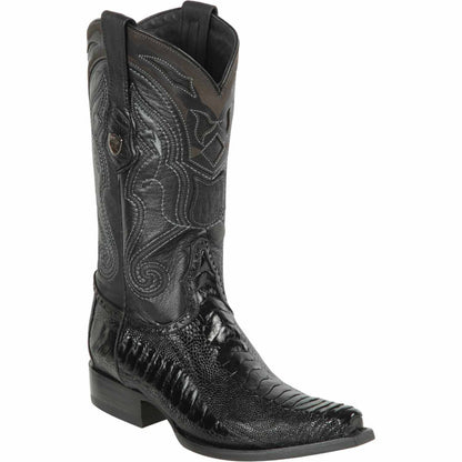  Black Ostrich Leg Boots