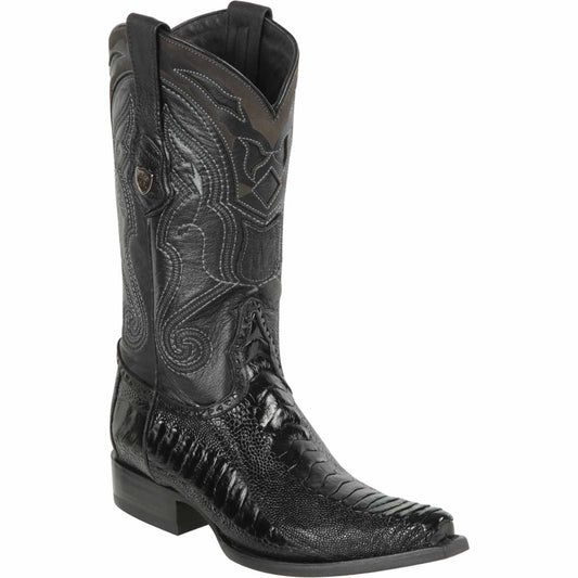  Black Ostrich Leg Boots