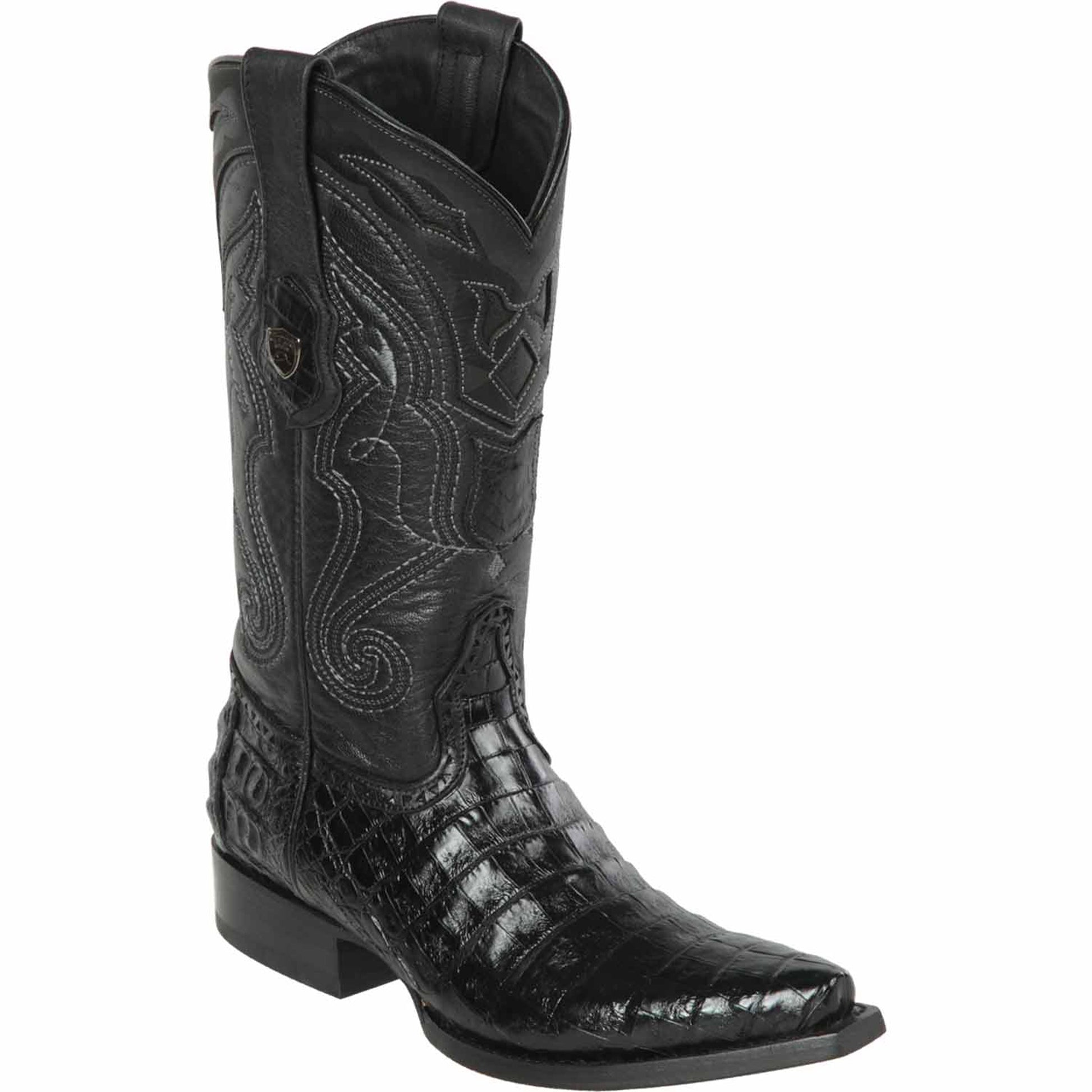  Black Caiman Boots Snip Toe