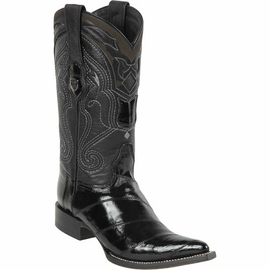 Mens Eel Black Pointy Mexican Boots