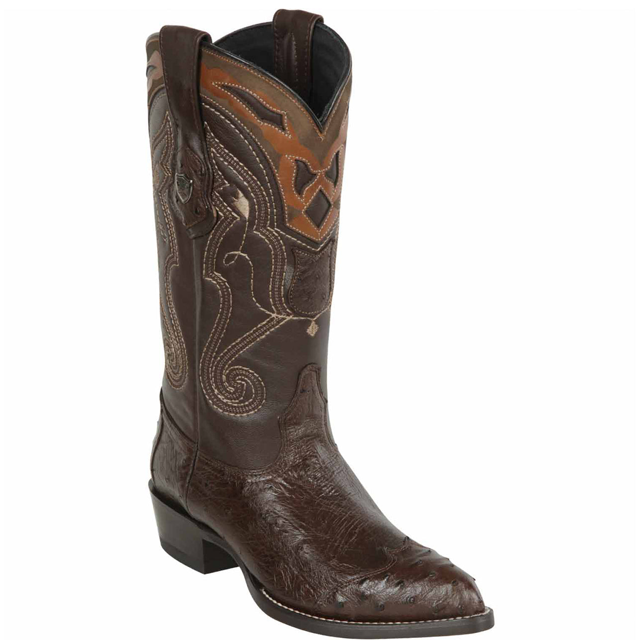 Smooth Ostrich Brown Wingtip Cowboy Boots
