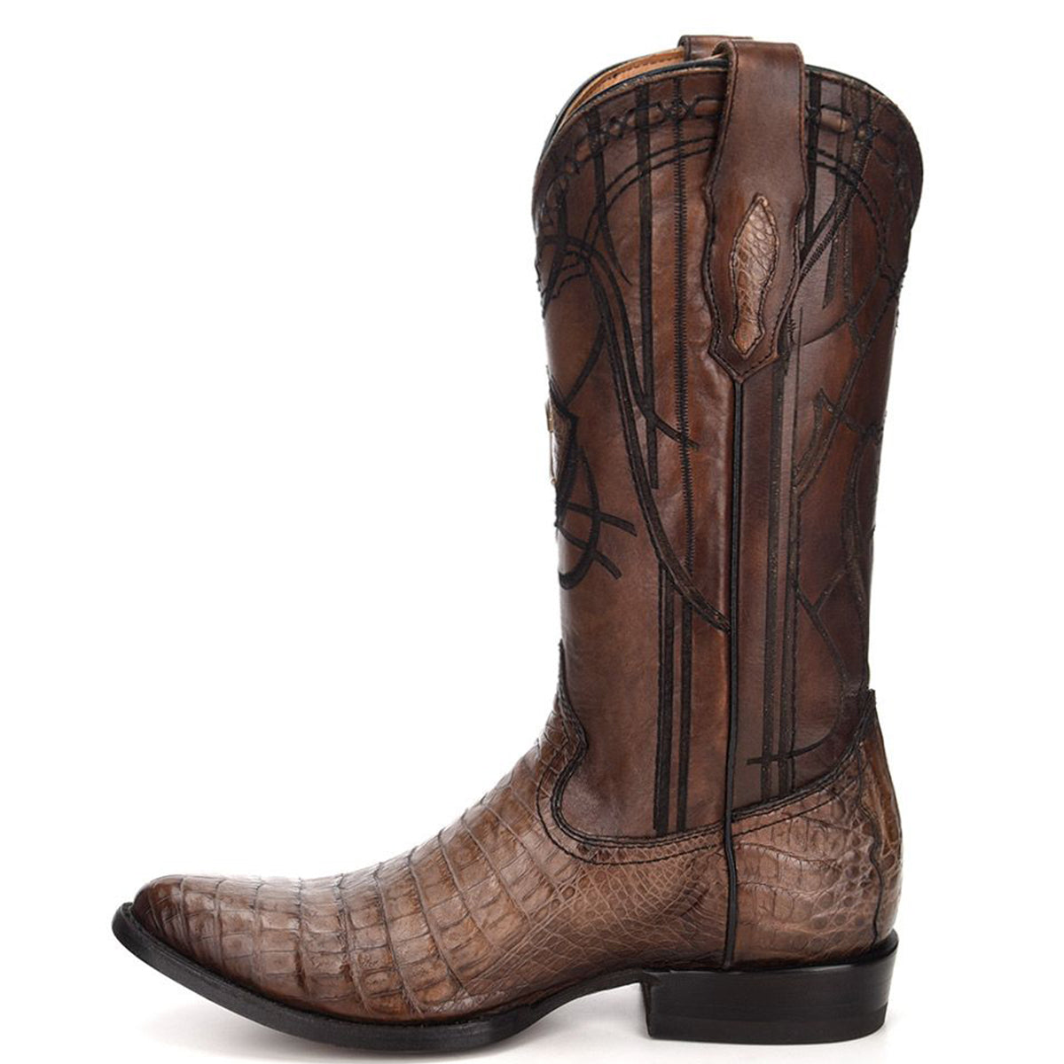  Caiman Belly Boots Paris Brown R-Toe