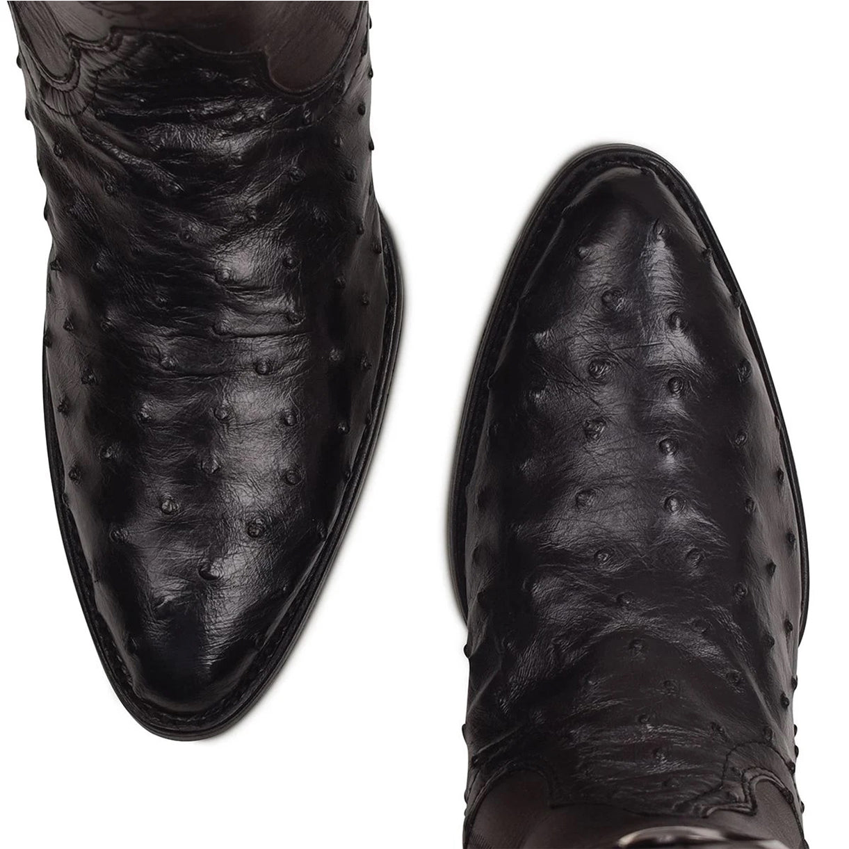  Round Toe Black Ostrich Boot