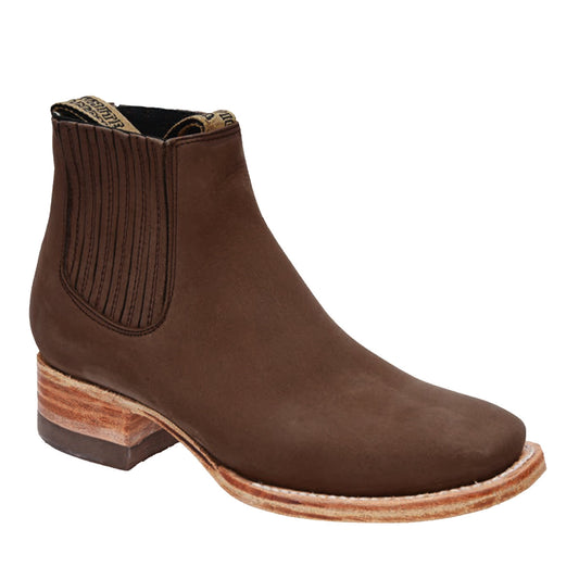  Women's Brown Square Toe Booties