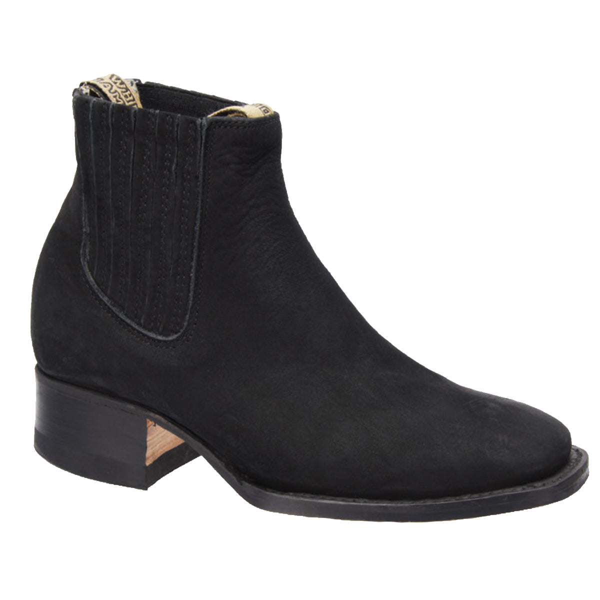  Women's Black Square Toe Booties - Botines Charros