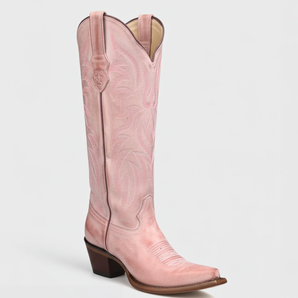  Vintage Pink Knee High Boots