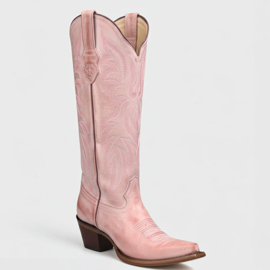  Vintage Pink Knee High Boots