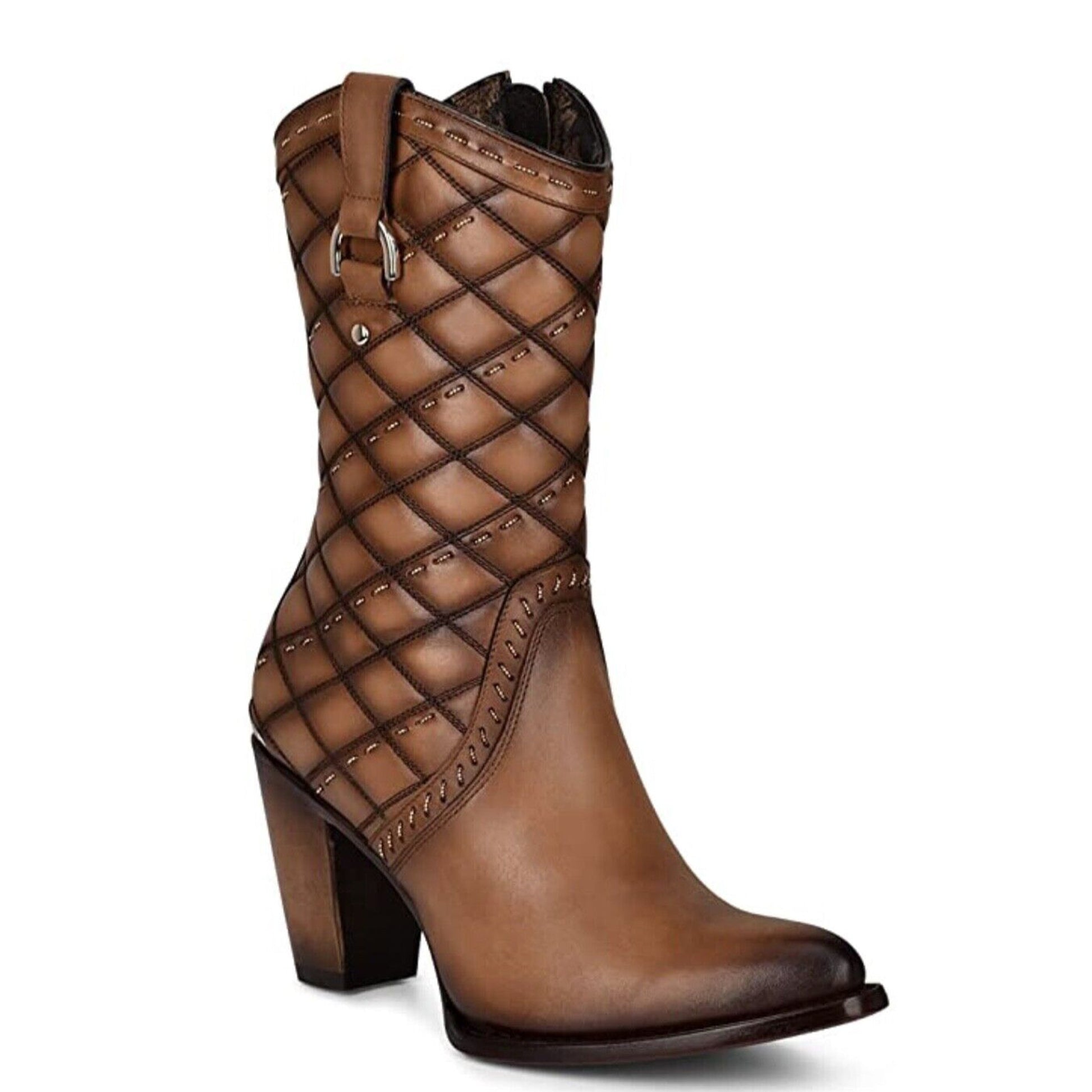  Mid Shaft Woven Round Toe Bootie