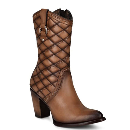  Mid Shaft Woven Round Toe Bootie