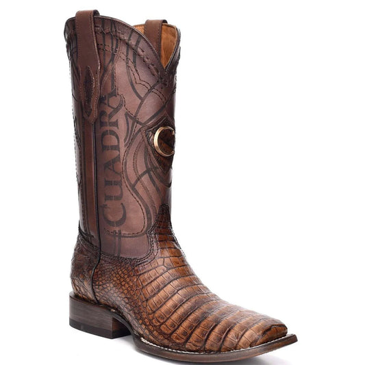  Caiman Belly Square Toe Cowboy Boots Porto Maple