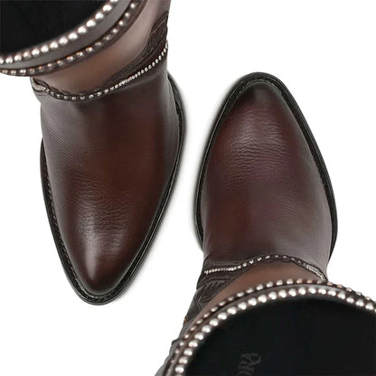  Chocolate Embroidered Tall Boot
