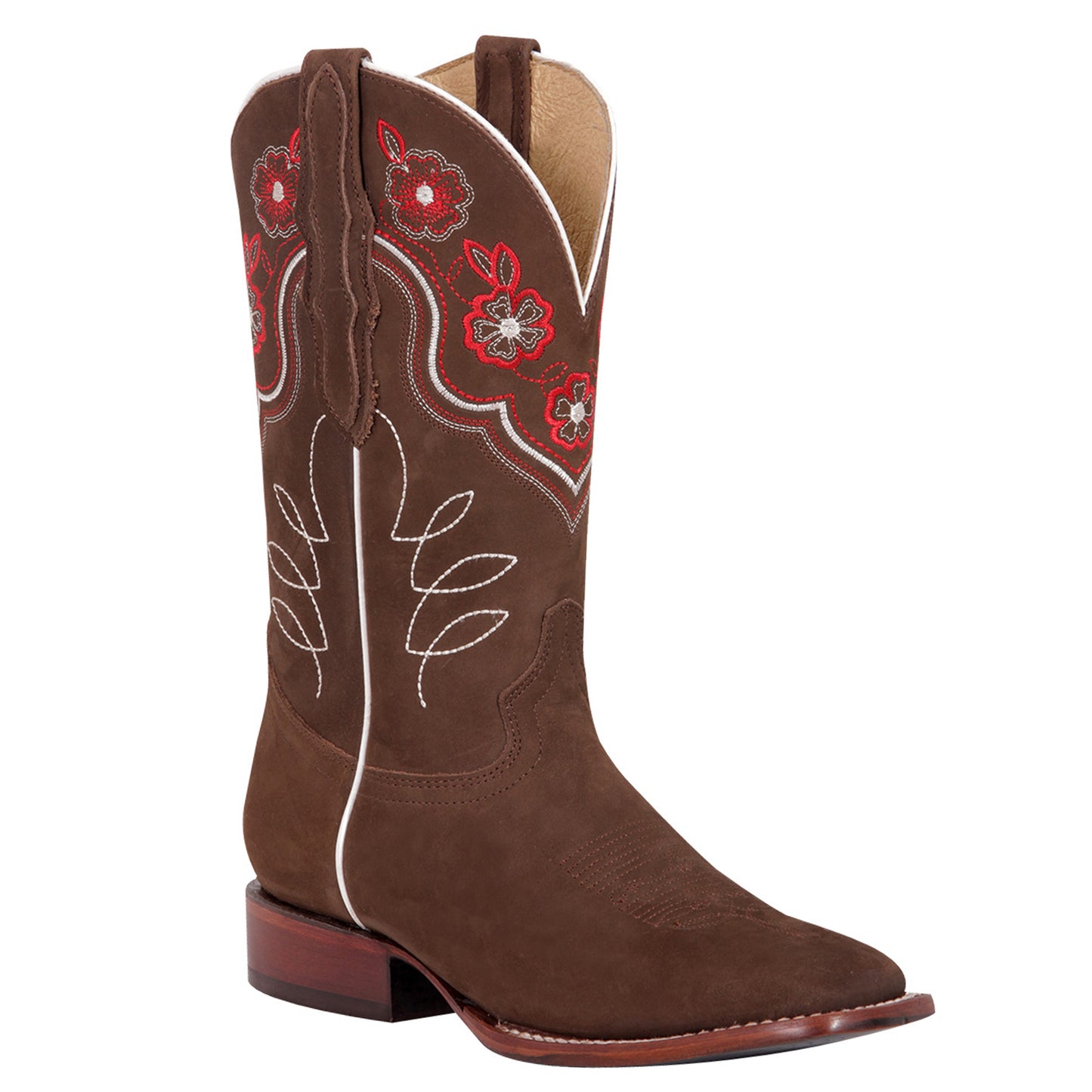  Camel Brown Flower Cowgirl Boots