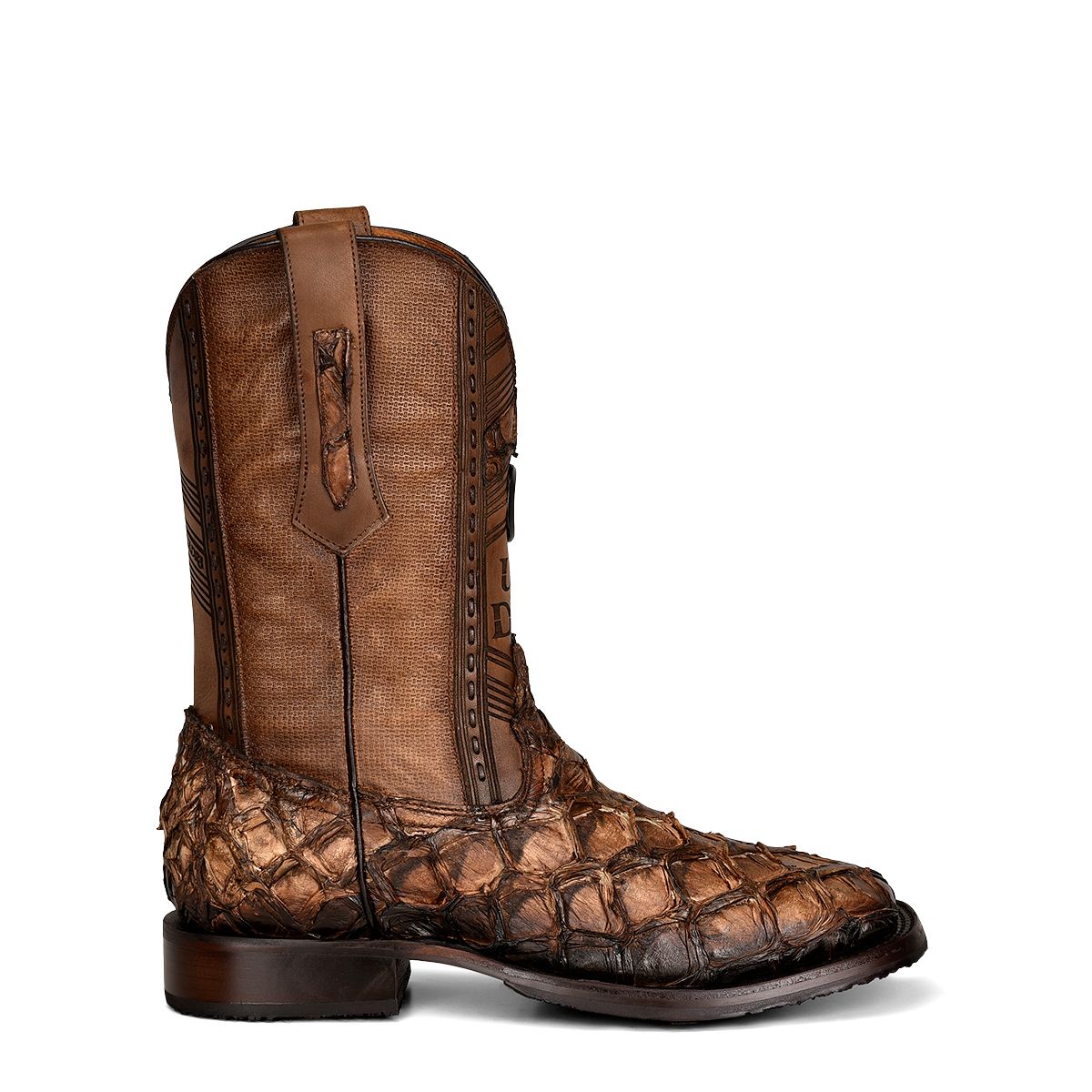  Mens Honey Fish Pirarucu Square Toe Cowboy Boots