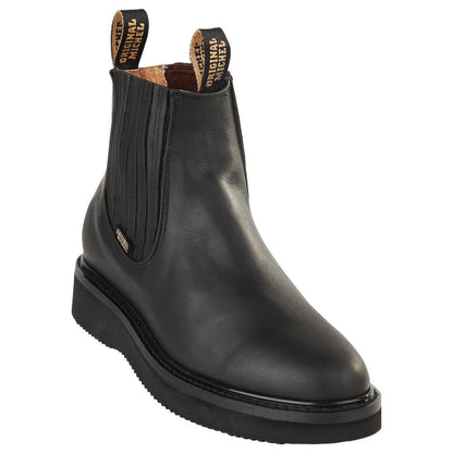  Short Ankle Pull On Work Boots - Black
