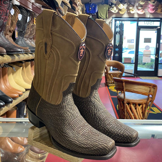  Brown Sharkskin Western Boots 7x-Toe