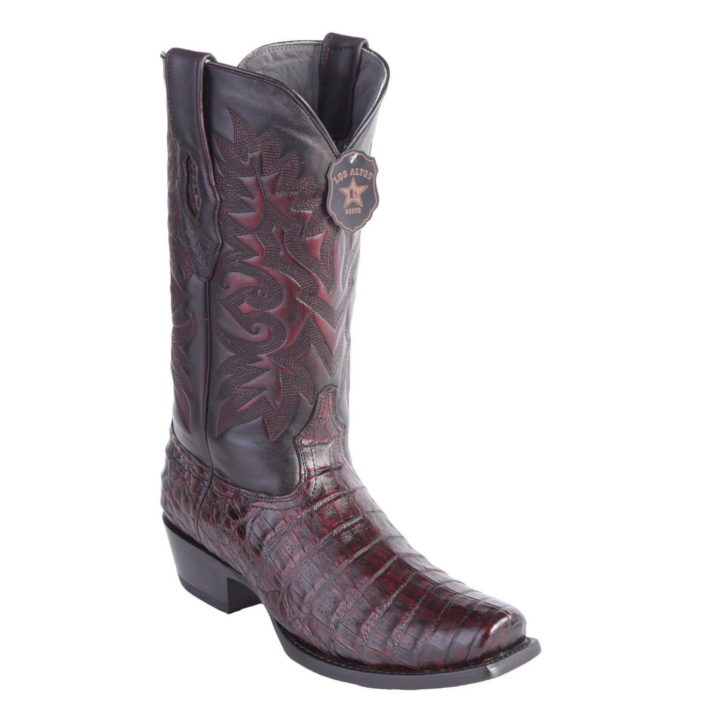  Black Cherry Caiman Cowboy Boots Square Toe