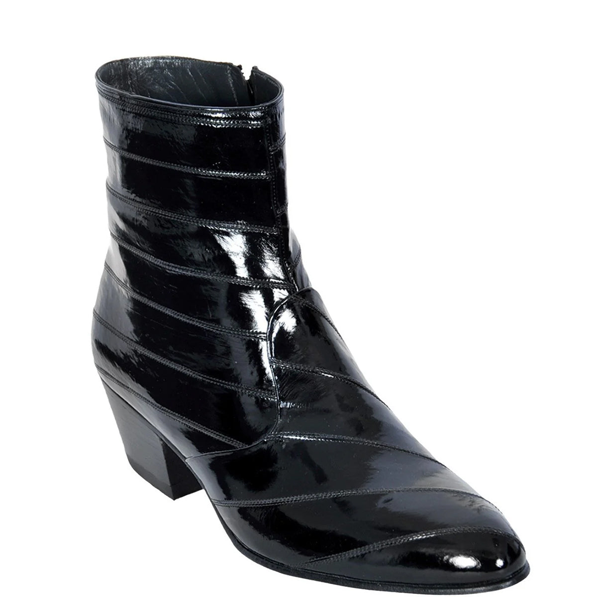  Mens Eel Cuban Heel Ankle Boots
