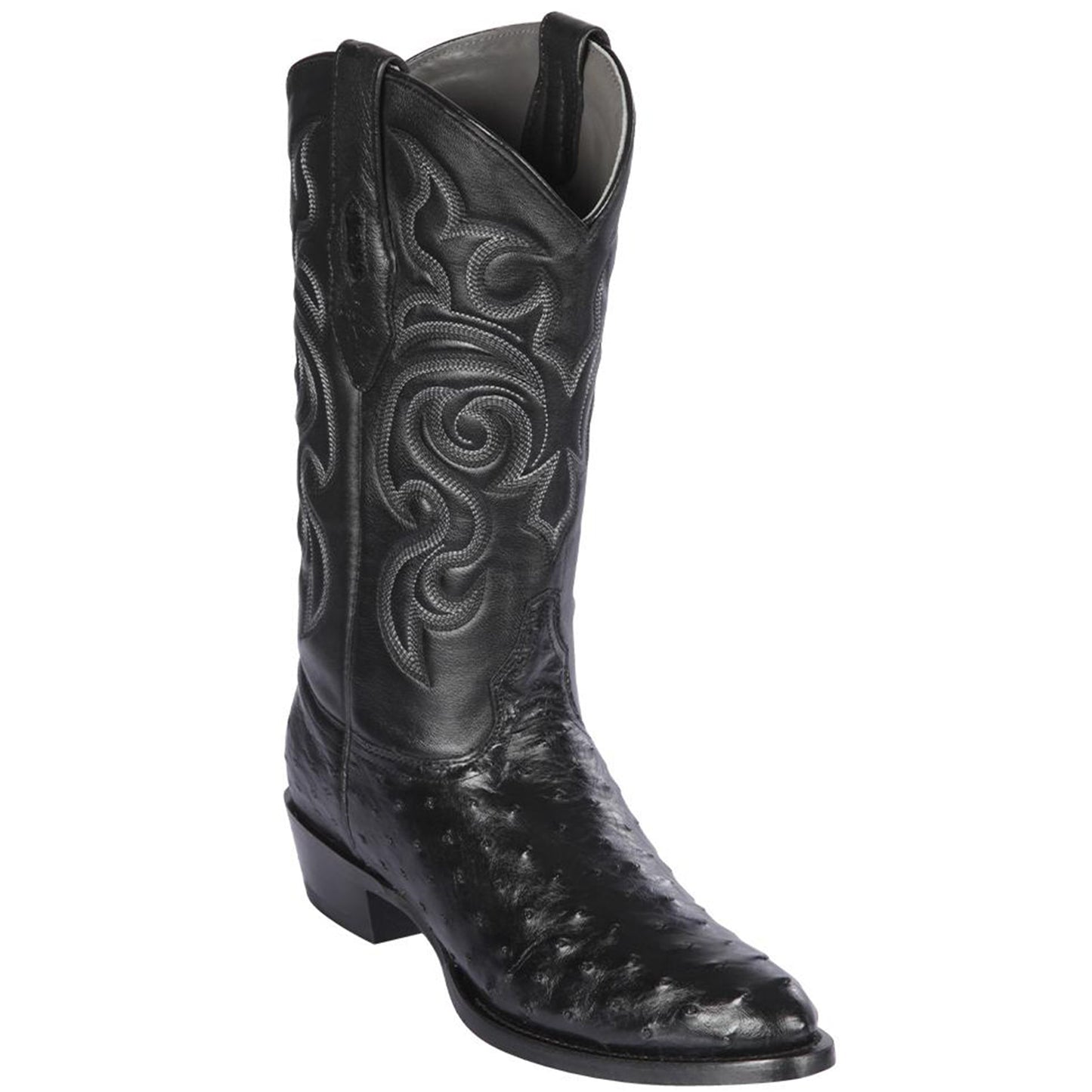  Black Ostrich Boots R-Toe