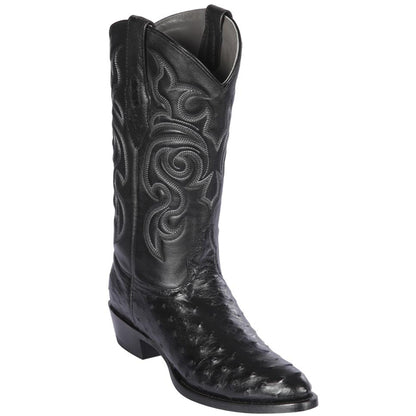  Black Ostrich Boots R-Toe