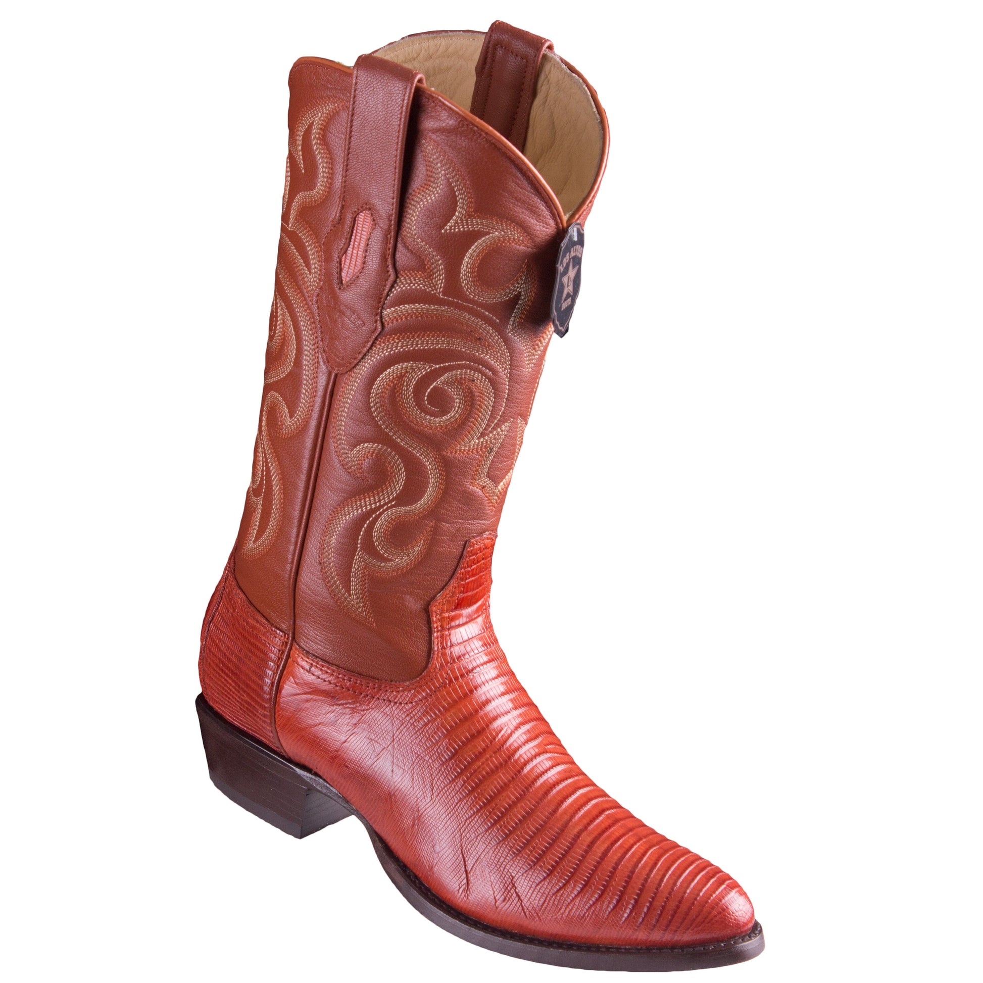  Cognac Lizard Boots R-Toe