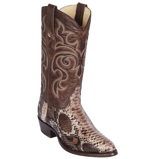  Rustic Brown Snakeskin Boots R-Toe