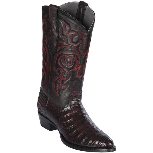  Black Cherry Caiman Boots R-Toe