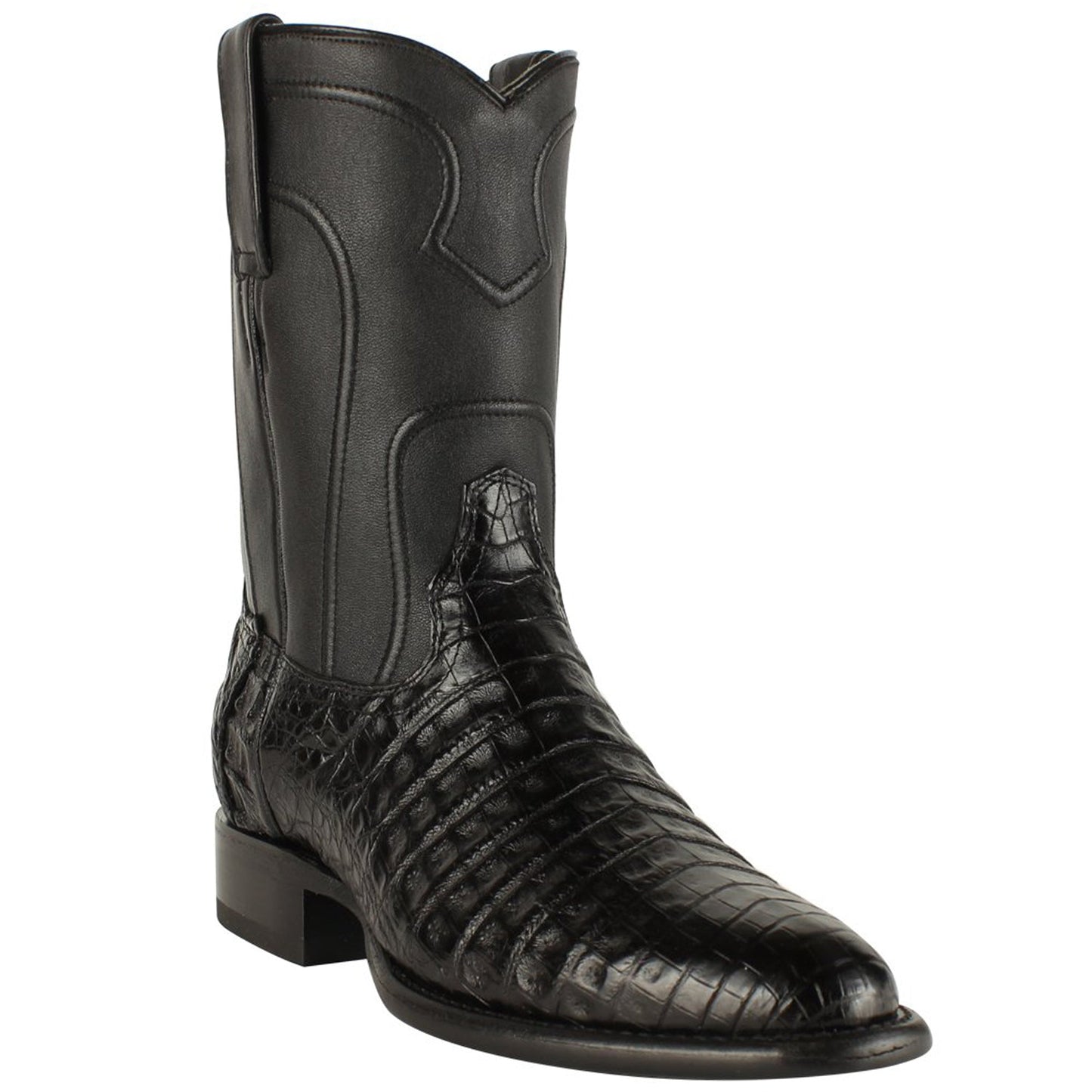 Black Caiman Belly Roper Boots
