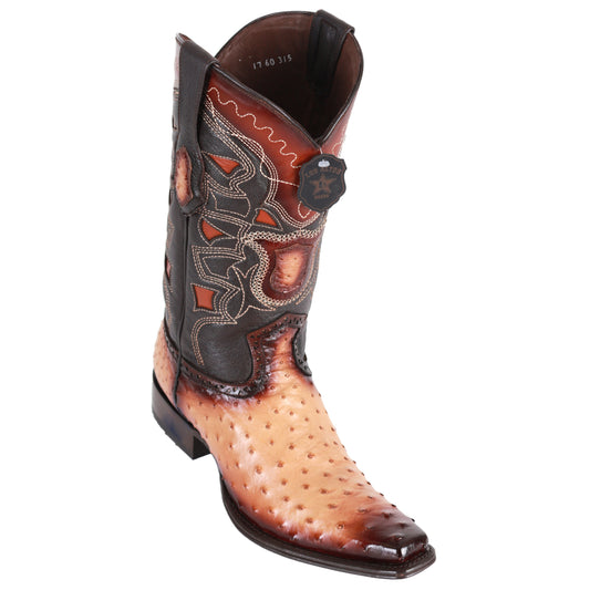  Men's Ostrich European Toe Western Boots - Faded Oryx