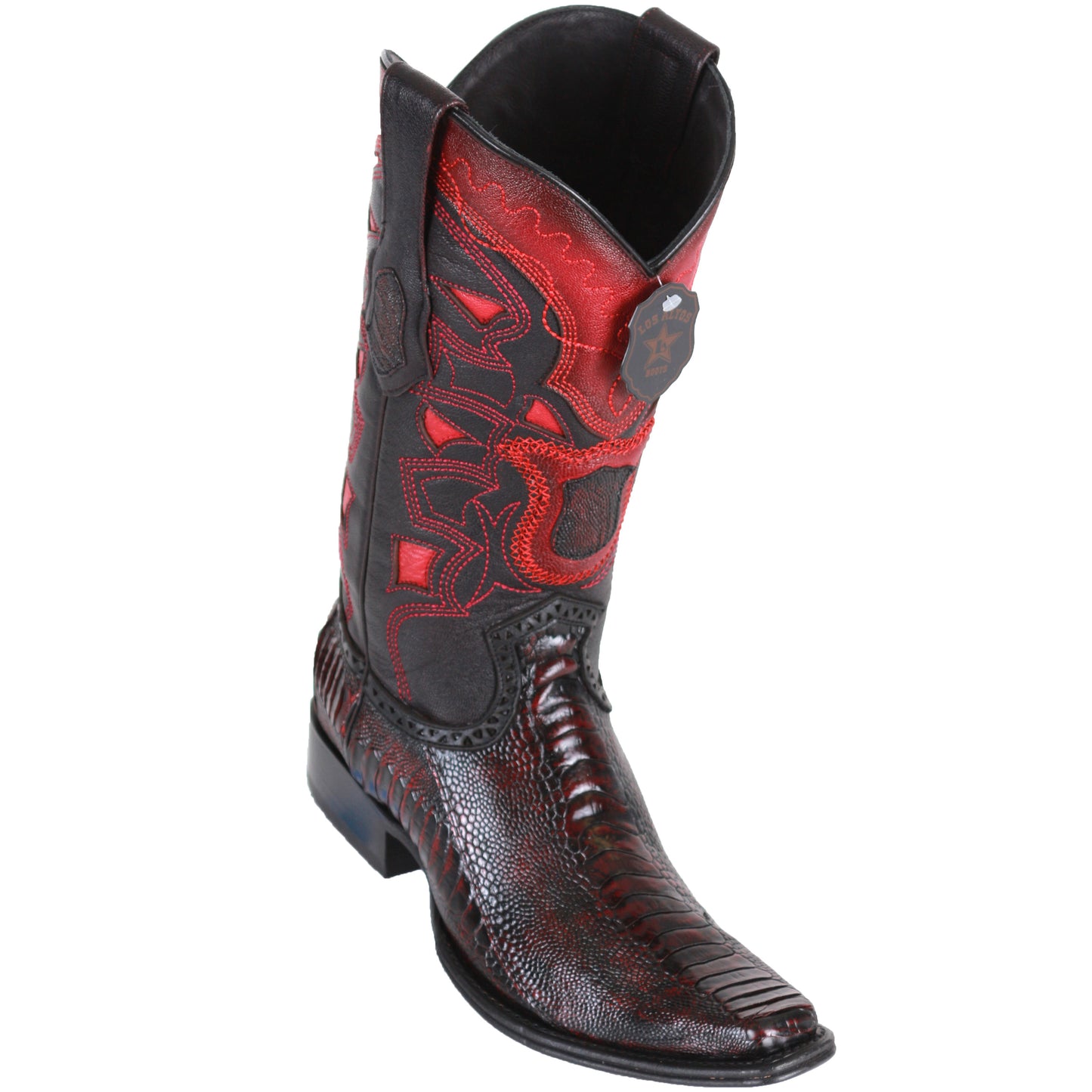  Ostrich Leg Black Cherry European Western Boots