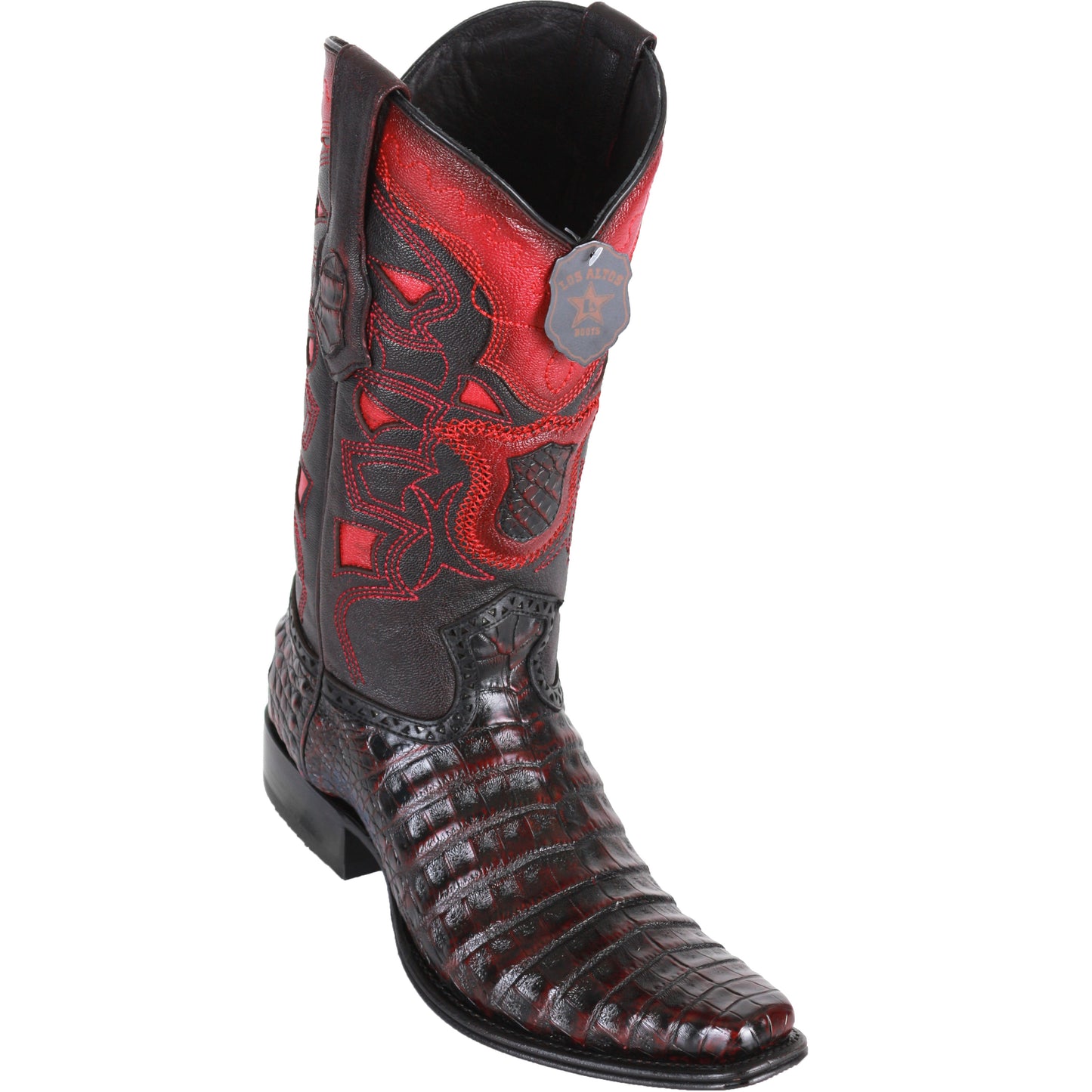  Caiman European Toe Black Cherry Western Boots