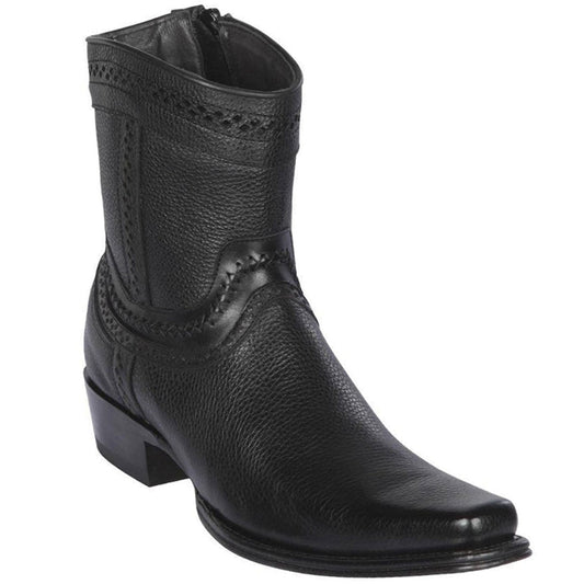  Short Black Western Boots Narrow Square Toe