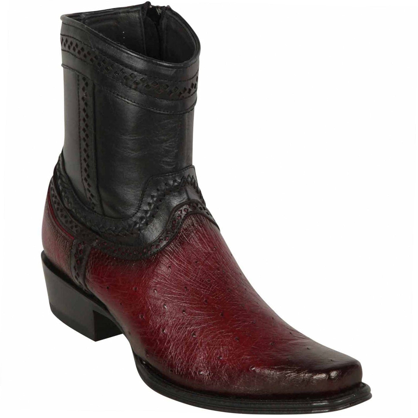  Burgundy Smooth Ostrich Short Cowboy Boots