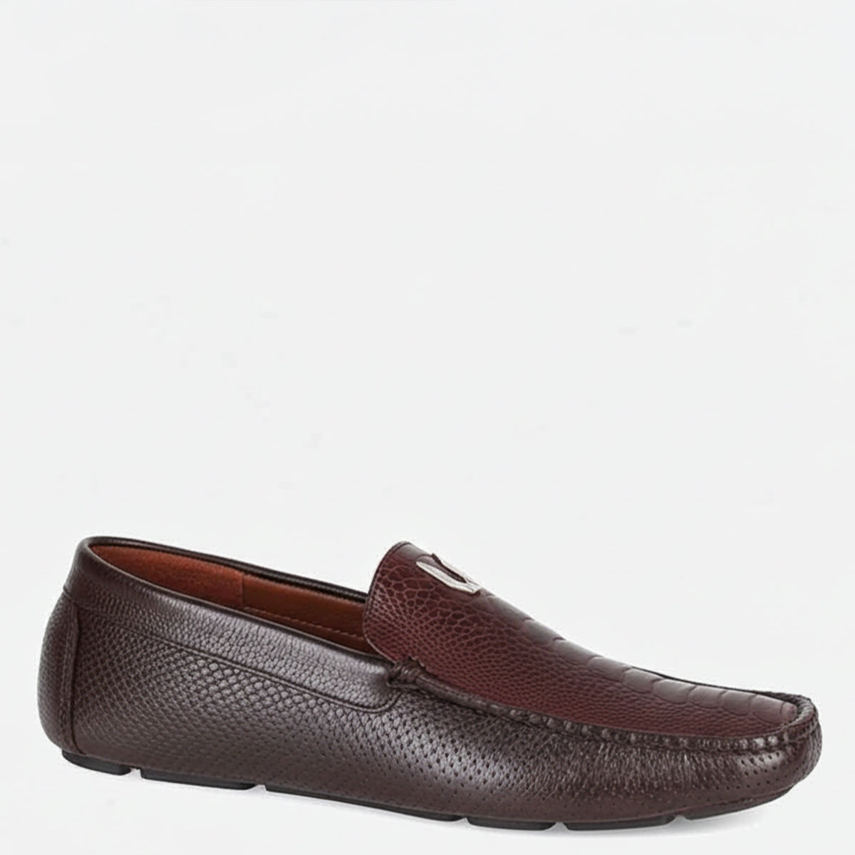  Brown Grasso Ostrich Leg Moccasins