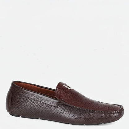 Brown Grasso Ostrich Leg Moccasins