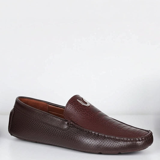  Brown Grasso Ostrich Leg Moccasins