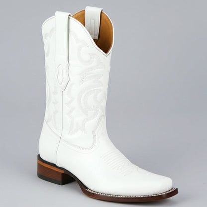  Men's Smooth Ostrich White Cowboy Boots