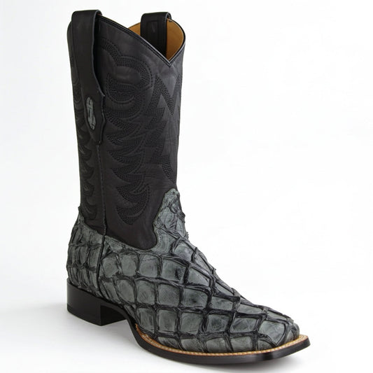  Pirarucu Fish Grey Square Toe Boots