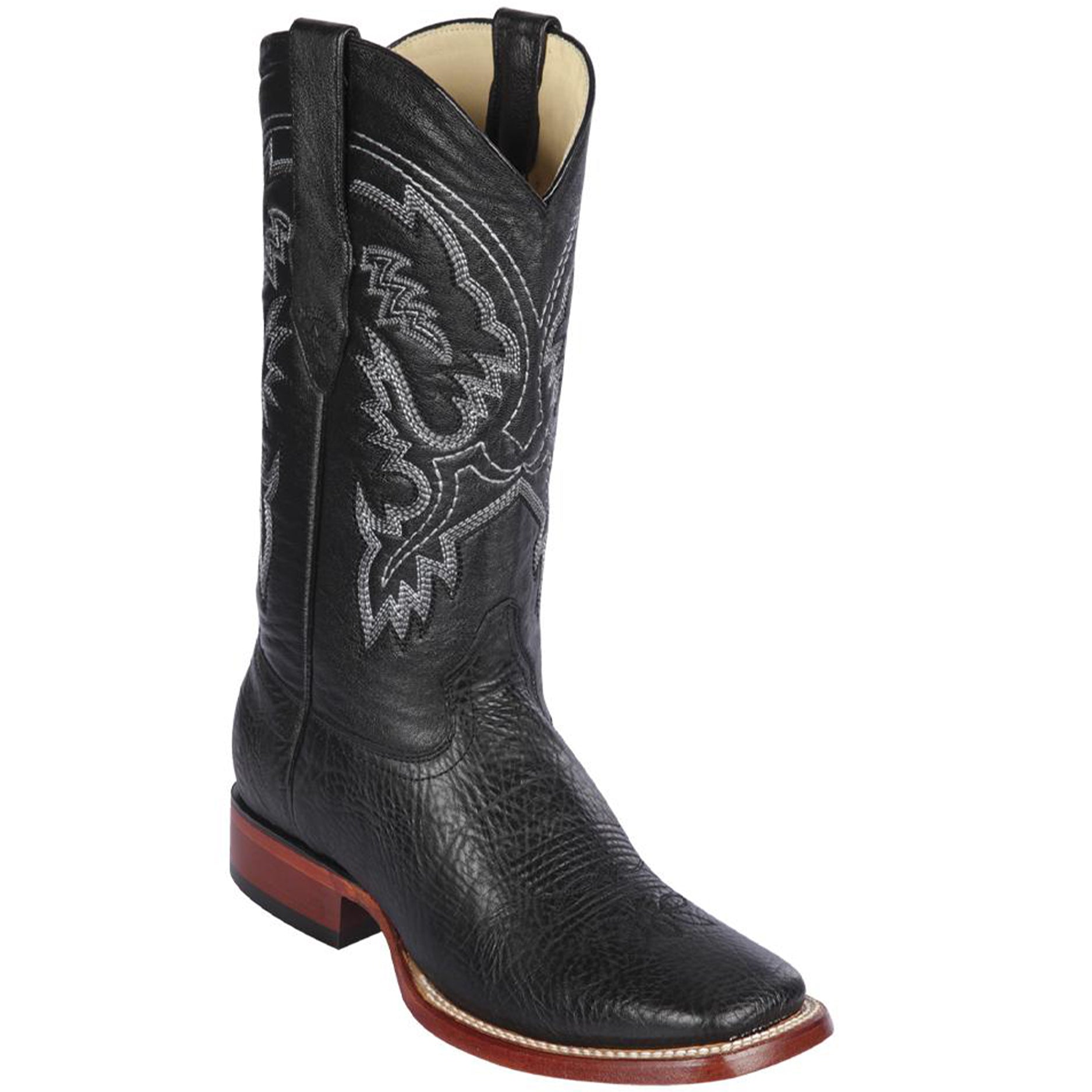  Bull Shoulder Black Square Toe Cowboy Boots
