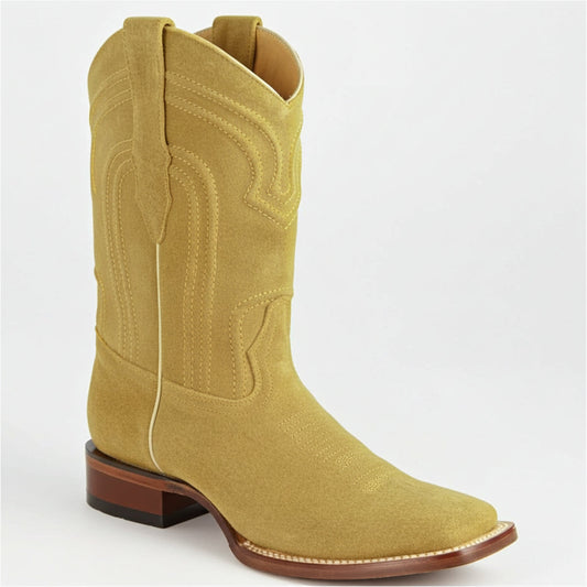 Antique Saddle Suede Square Toe Boots
