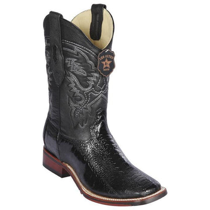  Ostrich Leg Square Toe Cowboy Boots