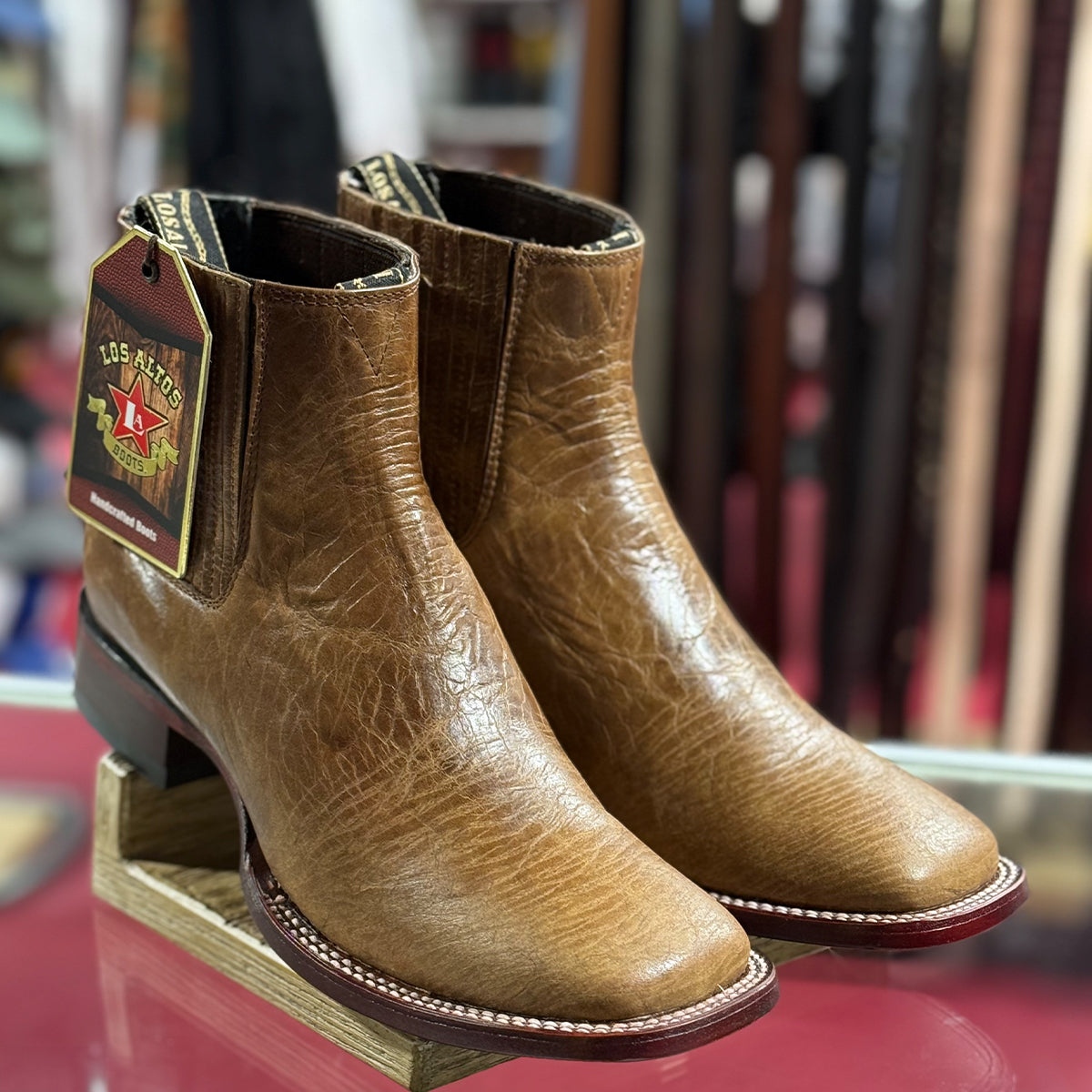  Light Brown Short Cowboy Boots