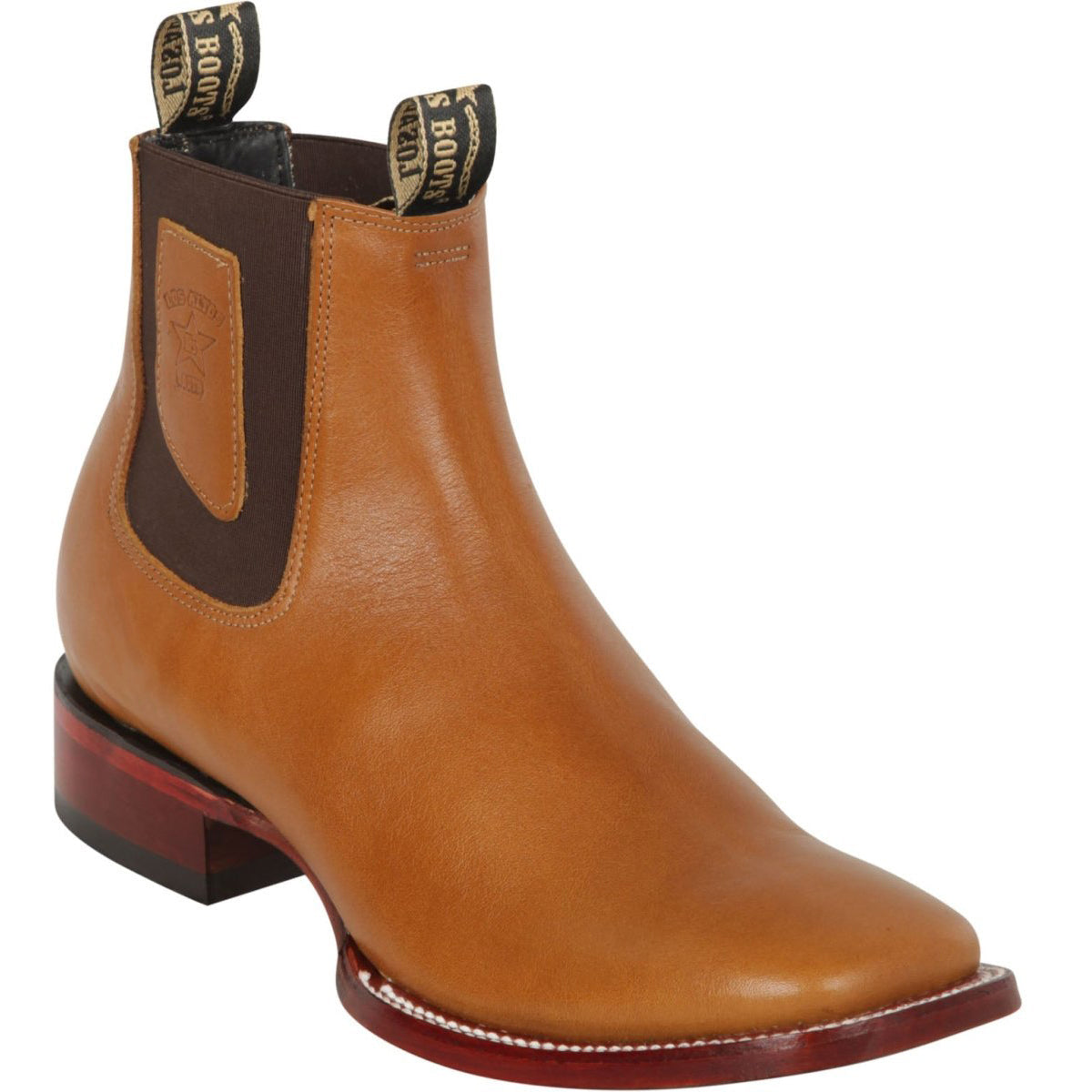  Belmont Honey Brown Square Toe Ankle Boots
