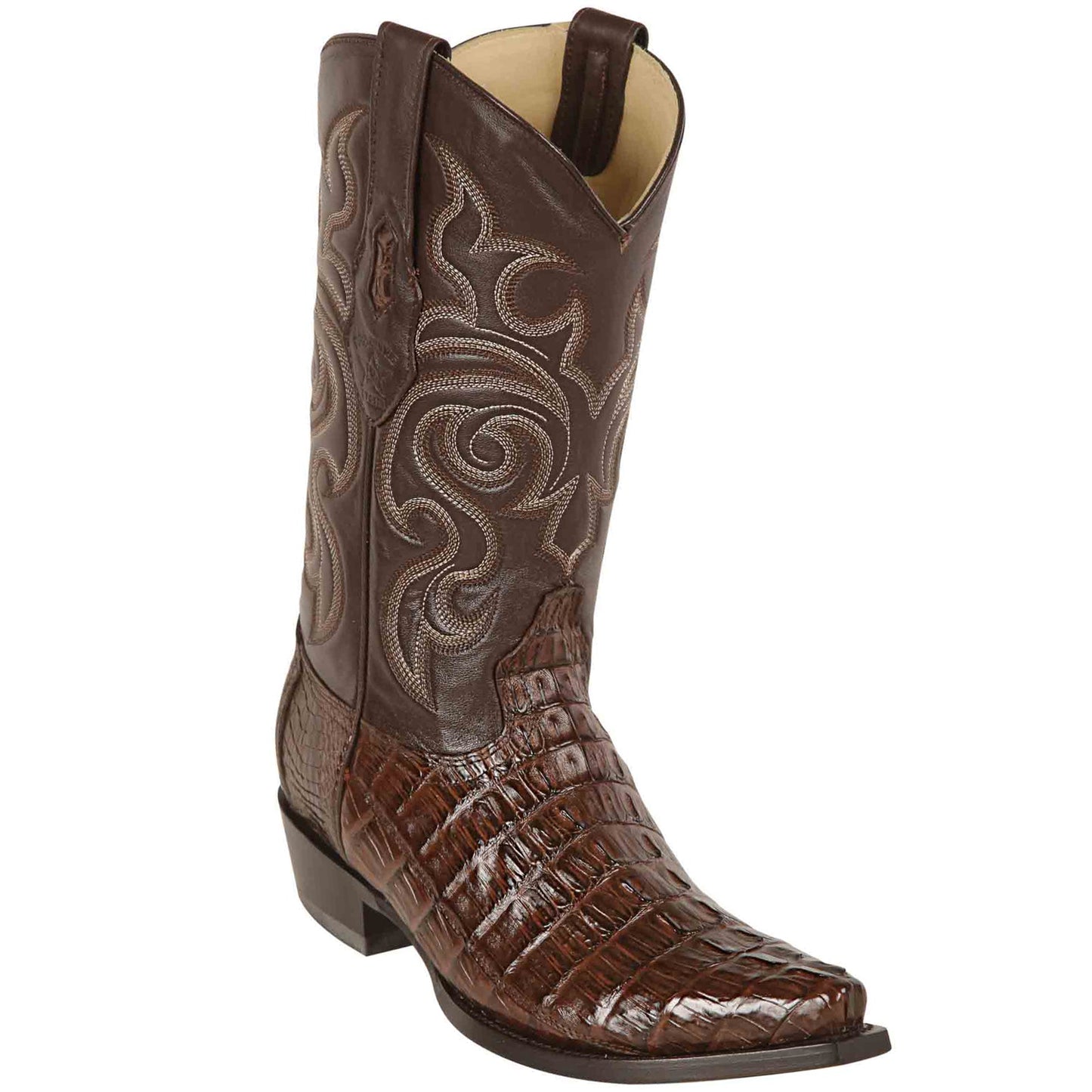  Men's Brown Caiman Tail Cowboy Boots
